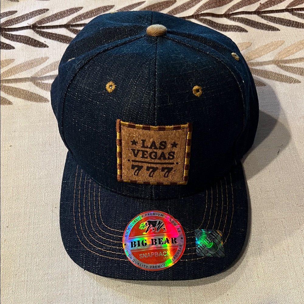 Big Bear Las Vegas 777 Snapback Baseball Hat New Denim